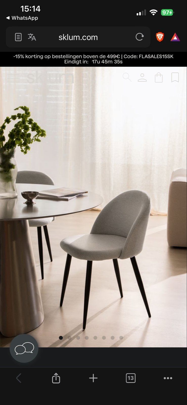 Sklum Kana stoelpoten (set van 2), Twee, Zwart, Nieuw, Ophalen of Verzenden