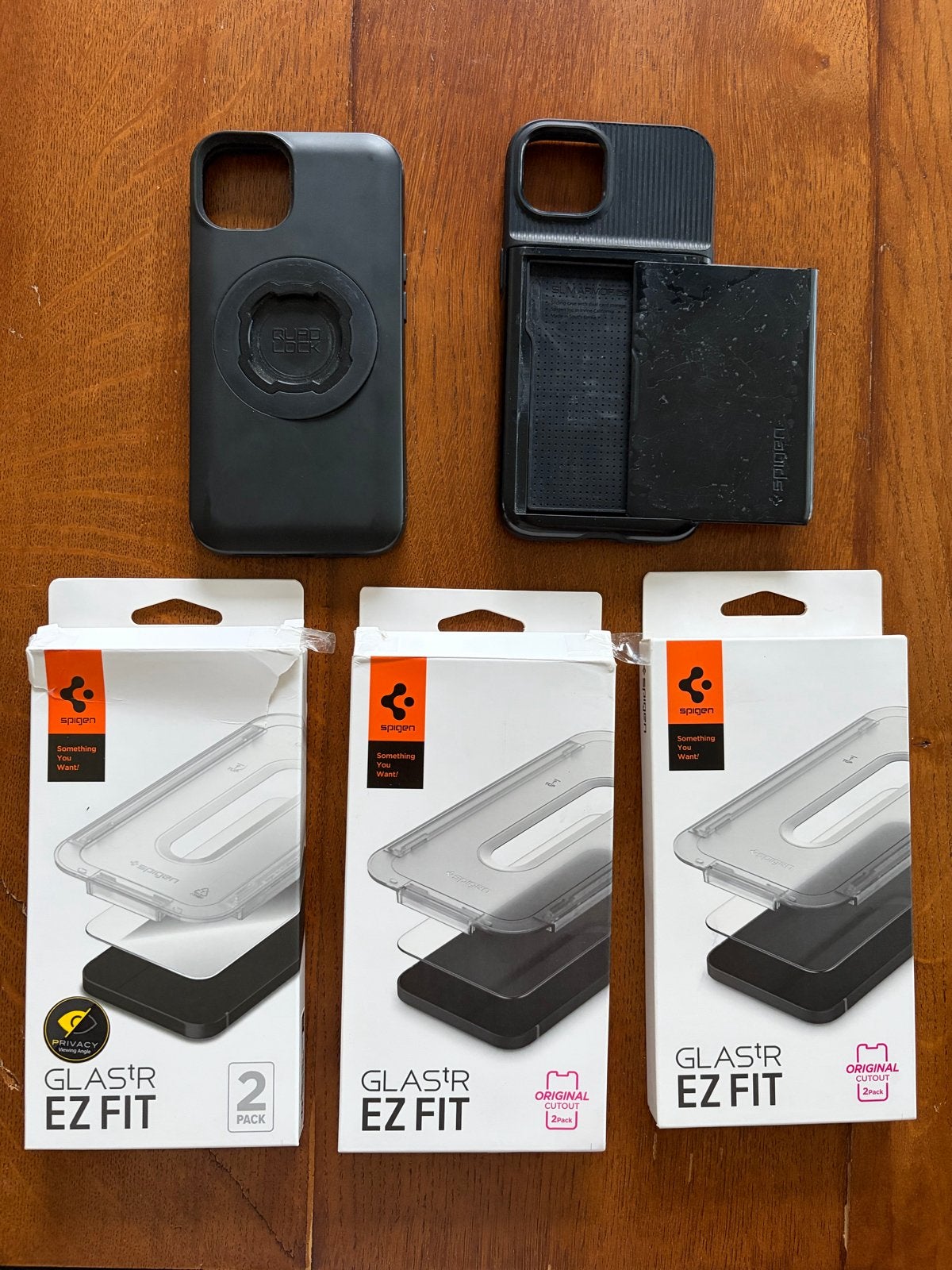 Quad Lock Hoesje & Spigen Screenprotectors iPhone, Kunststof, Zwart, Krasbestendig, Hoesje of Tasje