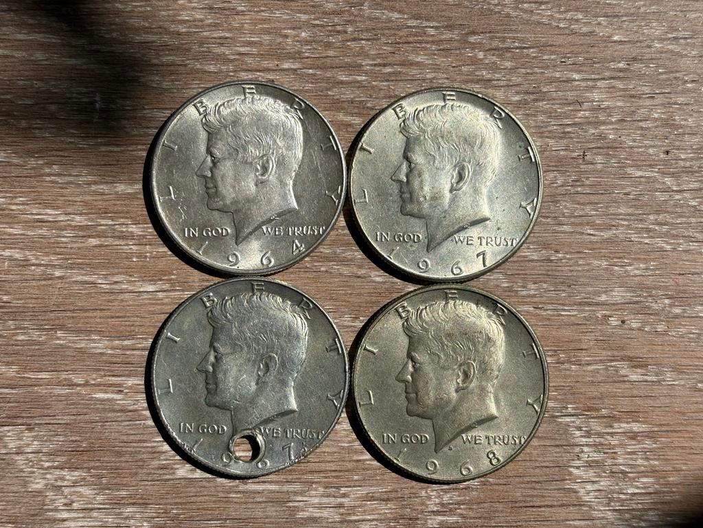 Kennedy Half Dollars - Set van 4 zilveren munten, Ophalen of Verzenden, Noord-Amerika, Setje, Zilver