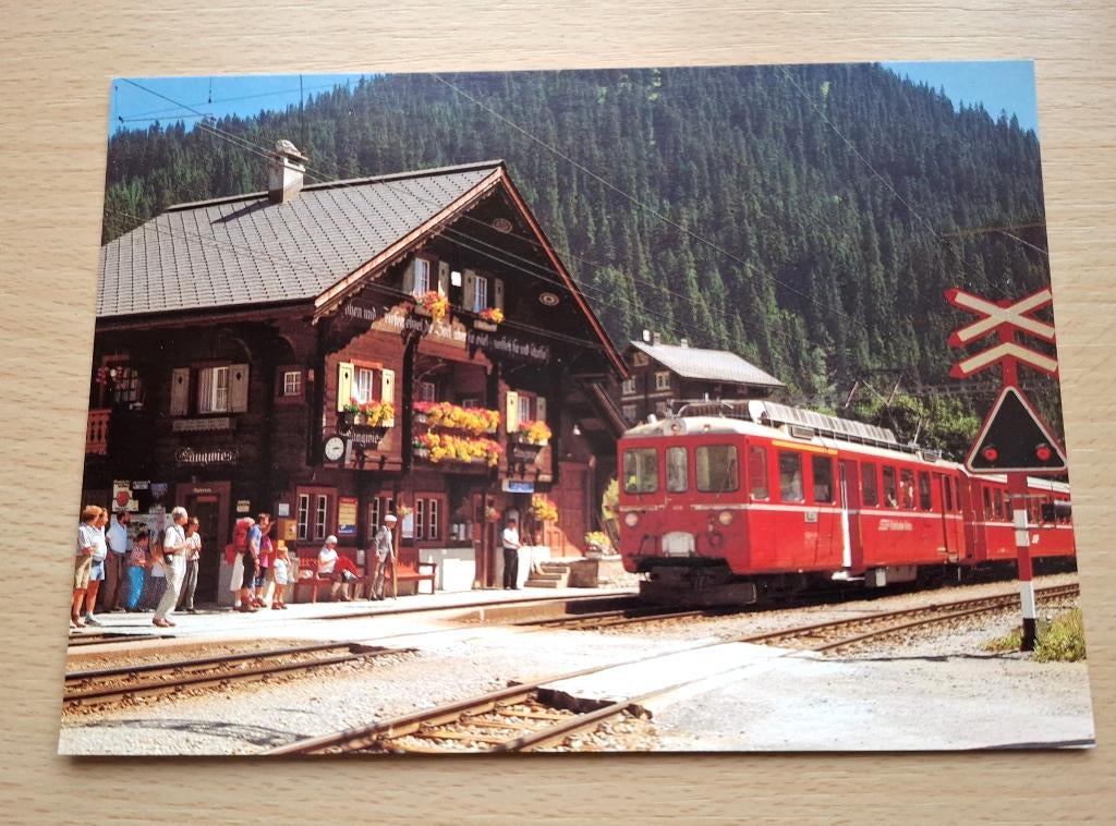 Ansichtkaart Rhatische Bahn – Langwies, Verzamelen, Ansichtkaarten | Themakaarten, Verzenden, 1980 tot heden, Ongelopen, Overige thema's