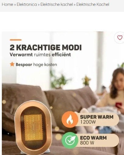 Elektrische kachel of keramische kachel 2 stuks, Ophalen, Overige soorten, Elektrisch, Zo goed als nieuw