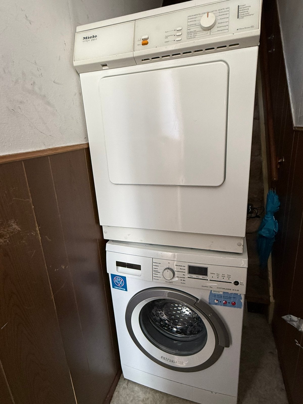 Nette Miele droger en Siemens wasmachine MOET WEG, 6 tot 8 kg, Ophalen of Verzenden, Zo goed als nieuw, 85 tot 90 cm
