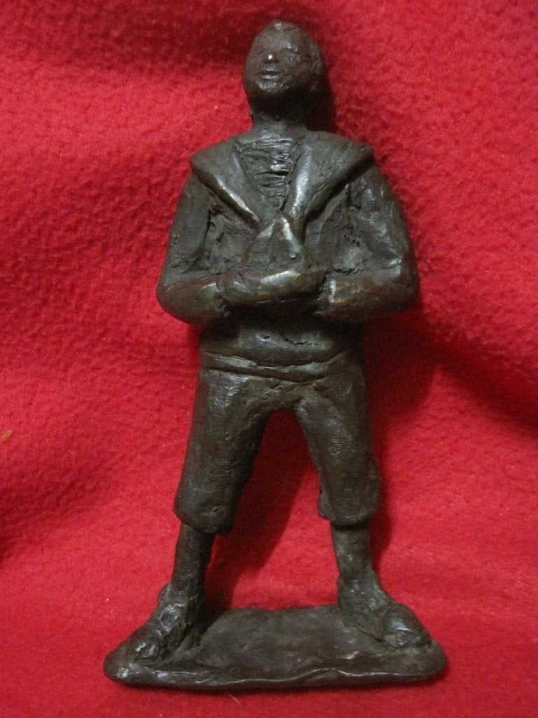 Bronzen beeldje "De matroos ", Ophalen of Verzenden, Gebruikt, Mens