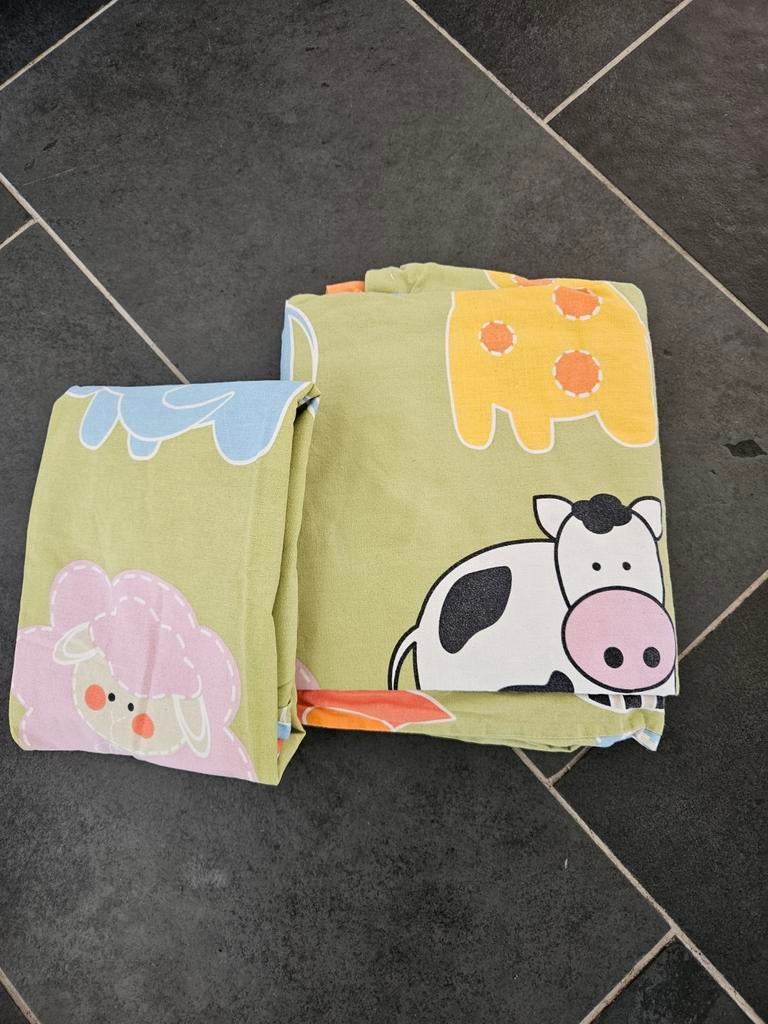 Leuk kinder dekbedovertrek met dierenprint, Huis en Inrichting, Slaapkamer | Beddengoed, Ophalen of Verzenden, Gebruikt, Eenpersoons