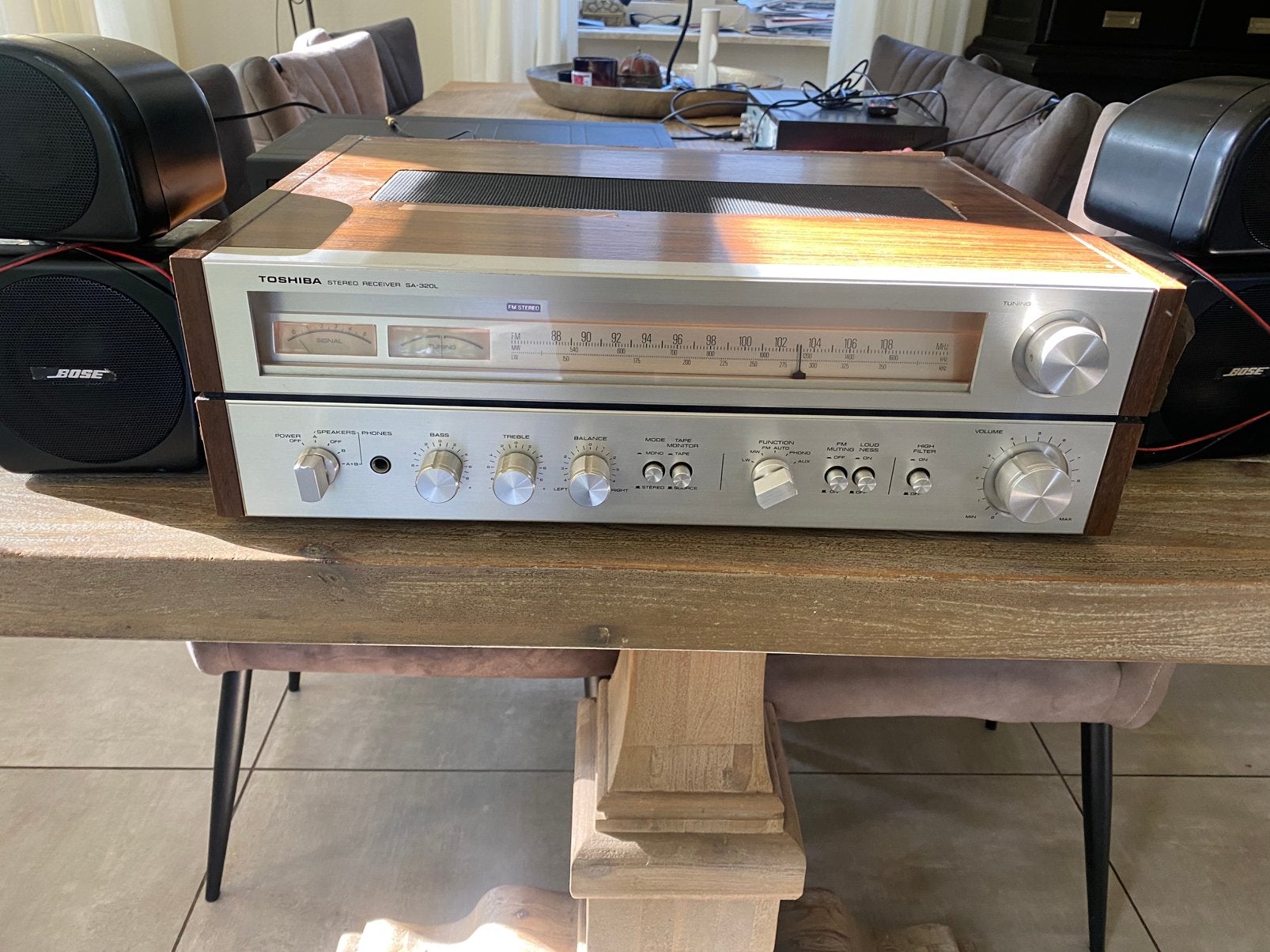 Vintage retro Toshiba SA 320L receiver jaren 70, Ophalen of Verzenden, Gebruikt, Overige merken