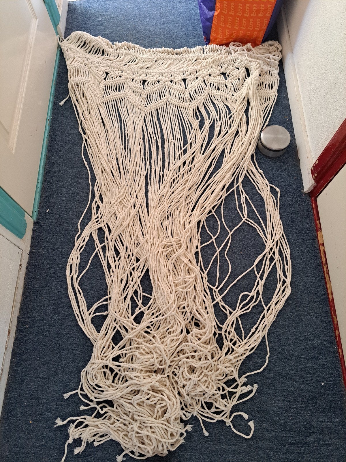 Ibiza stijl macramé wandkleed 90x140 cm, Beige, Boho, Ophalen of Verzenden, Zo goed als nieuw