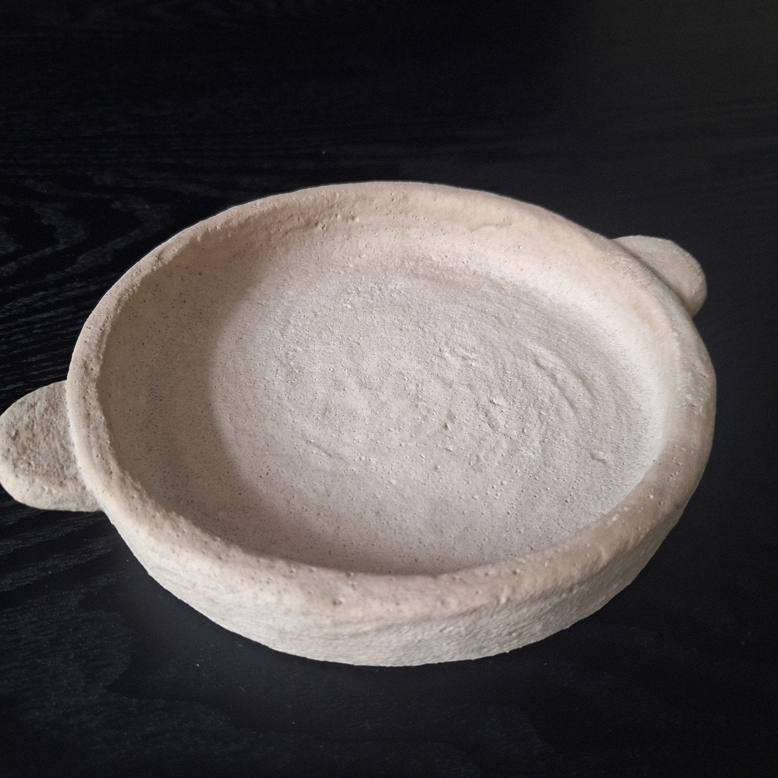 Zandstenen beige plateau tray schaaltje dienblad ibiza stijl, Schaal, Rond, Nieuw, Ophalen of Verzenden