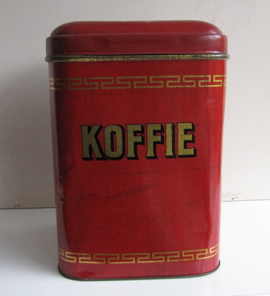Groot koffieblik van Bekkers & Zoon, Verzamelen, Ophalen of Verzenden, Gebruikt, Koffie, Overige merken