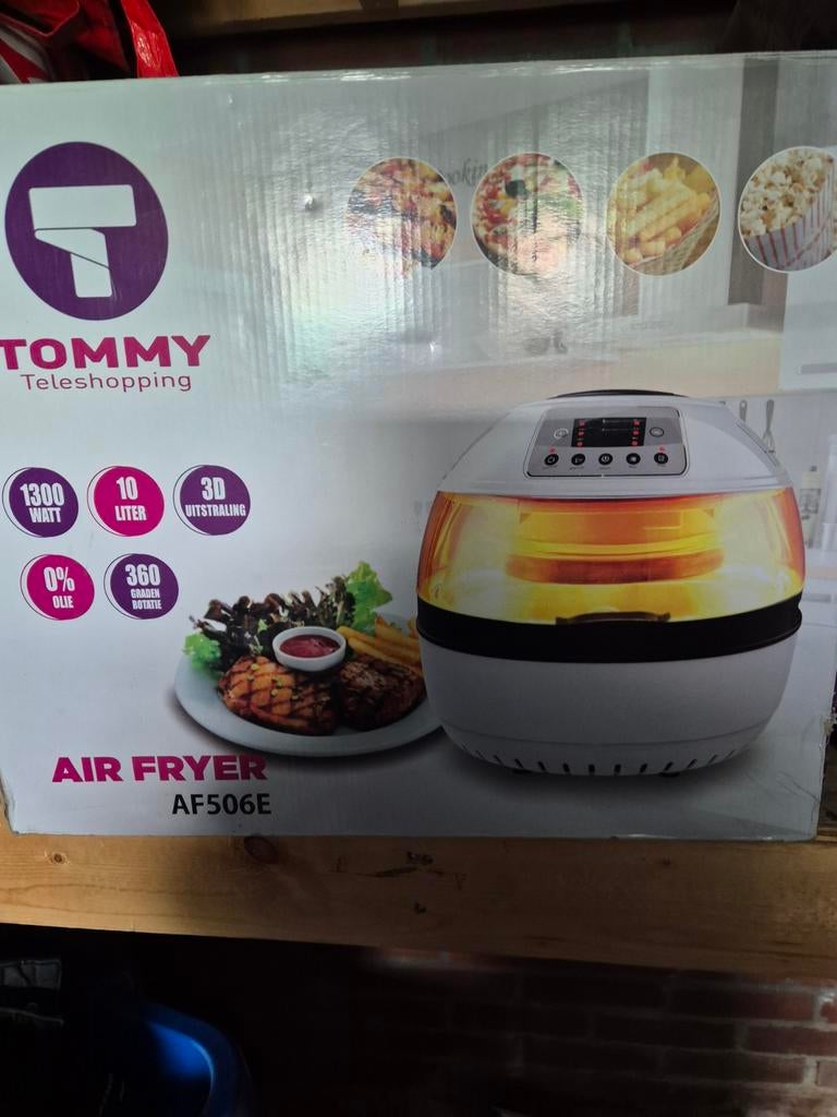 Tommy Teleshopping Airfryer AF506E - 10 Liter, 1300W, Ophalen of Verzenden, Nieuw, Airfryer, 1500 gram of meer
