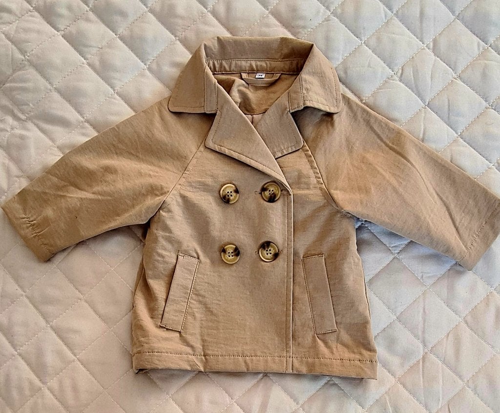 Donker beige regenjas/trenchcoat, maat 74, Zeeman, Jongetje of Meisje, Ophalen of Verzenden, Zo goed als nieuw
