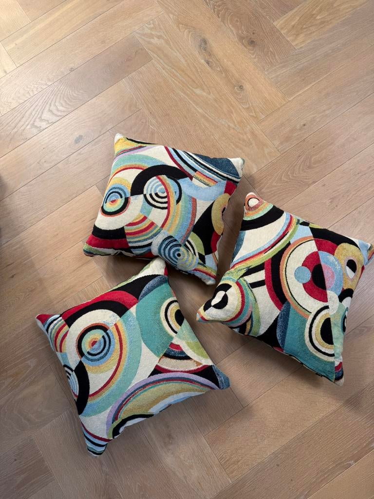 3 kussens met nieuwe hoezen, Huis en Inrichting, Woonaccessoires | Kussens, Ophalen, Nieuw, Vierkant