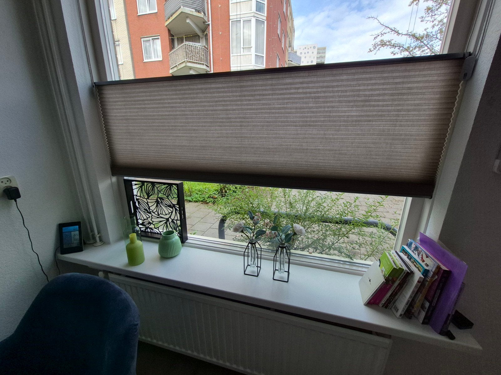 2x Luxaflex Duette Shades/ plissegordijn - Taupekleurig, Ophalen, Gebruikt, Bruin, Plisségordijn