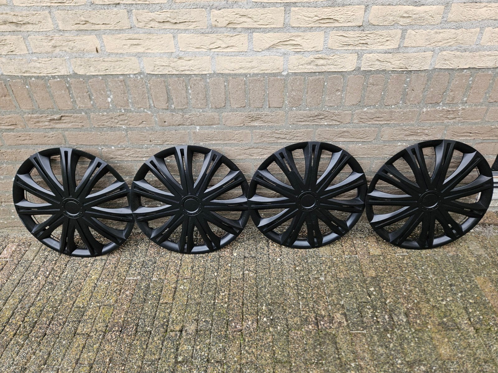 Zwarte wieldoppen 16 inch - Set van 4, Ophalen of Verzenden, Gebruikt