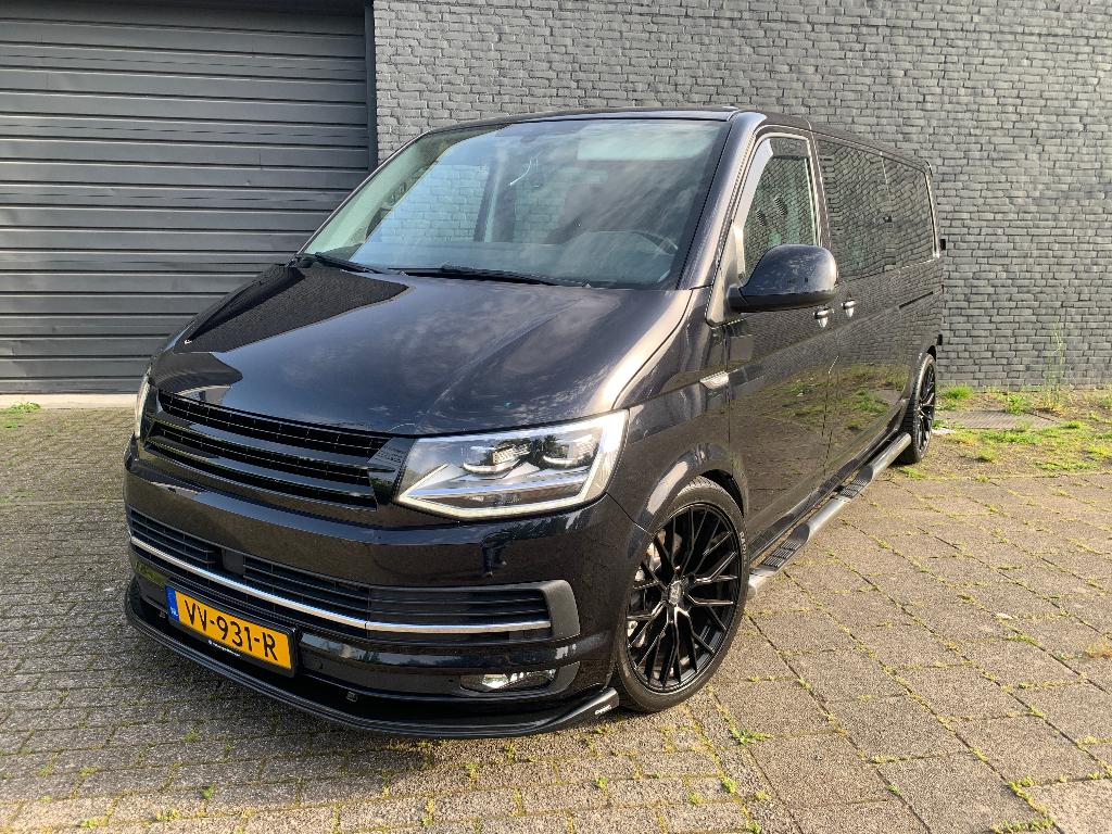 Volkswagen Transporter 2.0 TDI Biturbo / bulli / Dubbel Cab, Auto's, Automaat, 4 cilinders, Zwart, 6 stoelen