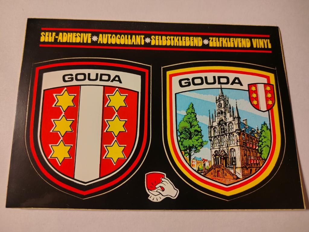Gouda Sticker Ansichtkaart, Verzamelen, Ansichtkaarten | Nederland, Ophalen of Verzenden, 1980 tot heden, Zuid-Holland
