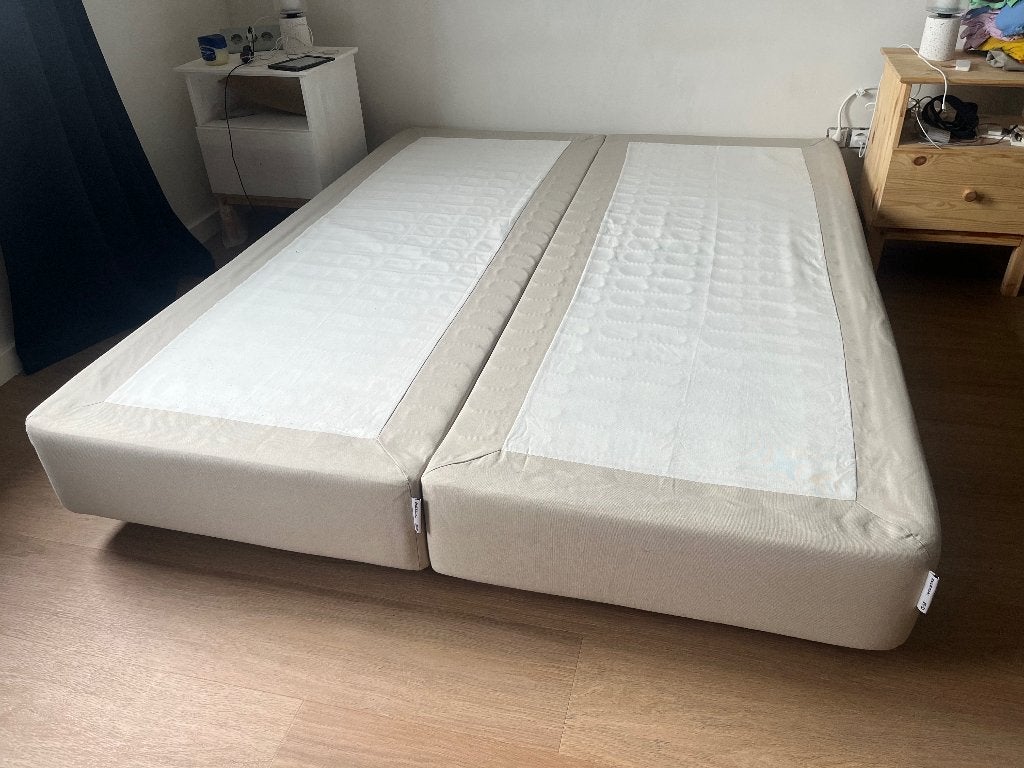 Engerdal IKEA boxspring 160x200, Huis en Inrichting, Slaapkamer | Boxsprings, Ophalen, Gebruikt, Beige, Tweepersoons