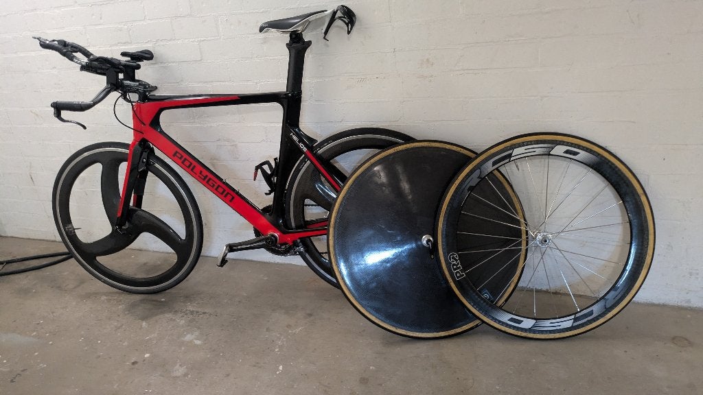 Polygon Helios Tijdrit/ Triathlon fiets, Minder dan 10 versnellingen, Gebruikt, Carbon, 53 tot 57 cm