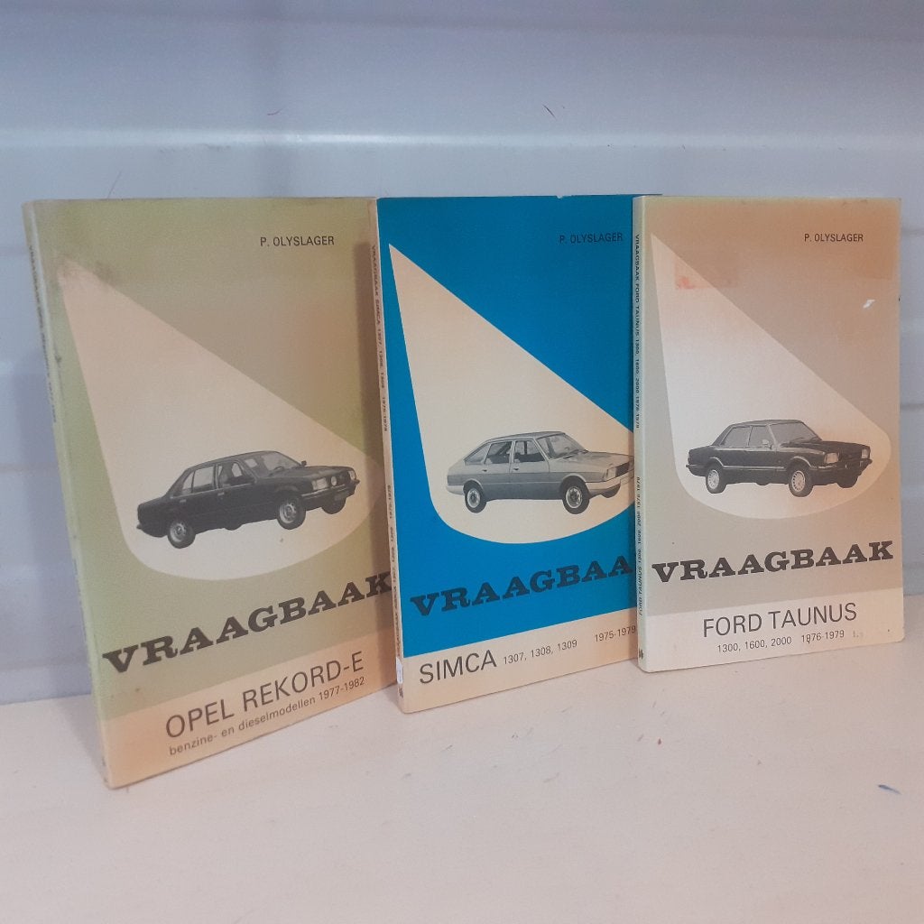 Nr. 79 P. Olyslager, 3 Vraagbaak boekjes, Simca, Ford, Opel, Ophalen of Verzenden