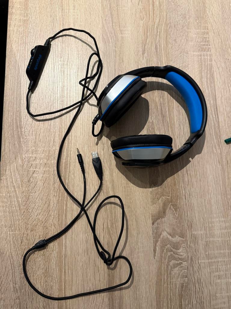 Gaming Koptelefoon met Microfoon - Zwart/Blauw, Ophalen of Verzenden, Gebruikt, Over oor (circumaural), Overige merken
