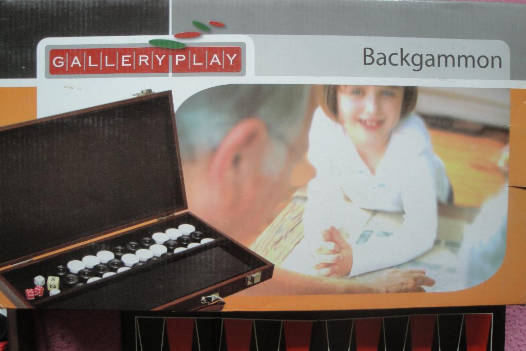 BACKGAMMON BORDSPEL VAN GALLERYPLAY 2spelers 3.95euro, Een of twee spelers, Ophalen of Verzenden, Zo goed als nieuw, Reisspel