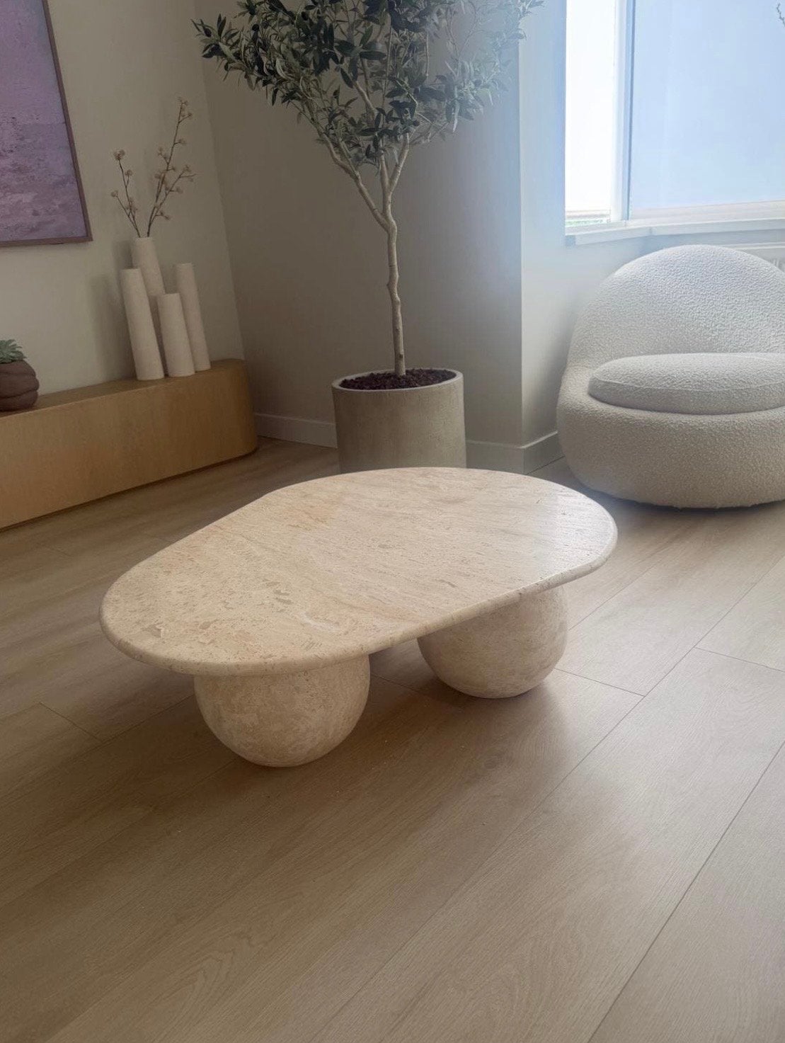 Massief travertin salontafel - 100x33cm - Zo goed als nieuw, Ophalen, Overige materialen, 100 tot 150 cm, 50 tot 100 cm