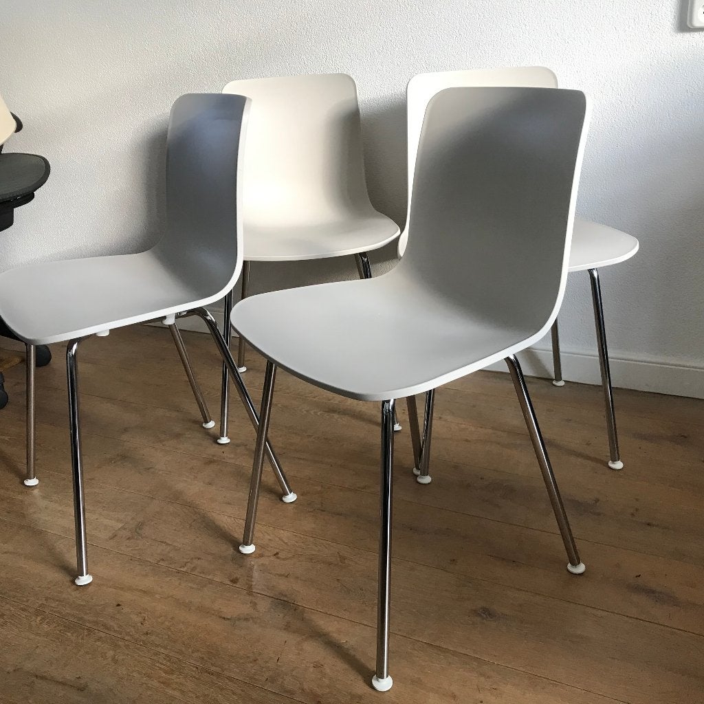 Set 4 Vitra HAL stoel chair Jasper Morrison creme wit, Ophalen, Wit, Nvt, Eén