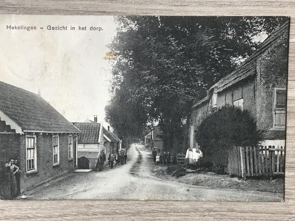 Hekelingen gezicht in het Dorp 1910-15, Verzenden, Voor 1920, Gelopen, Zuid-Holland