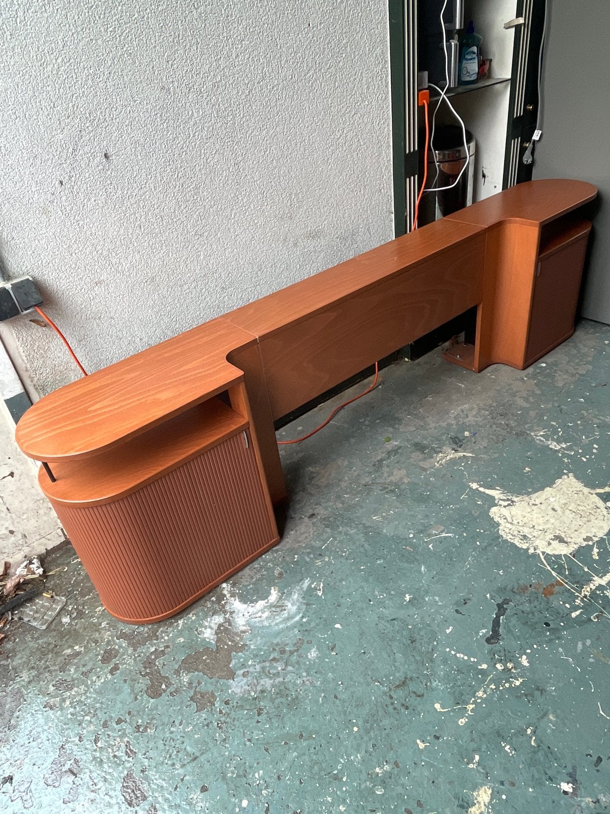 Auping Auronde achterkant voor twijfelaar bed, Ophalen, Gebruikt, Bruin, Hout