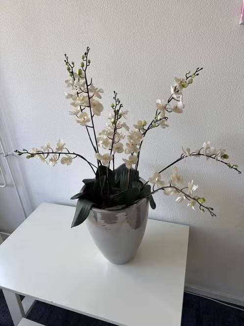Kunst orchideeën in keramische pot, 86 cm hoog, Ophalen, Binnen, Kunstplant, Zijde