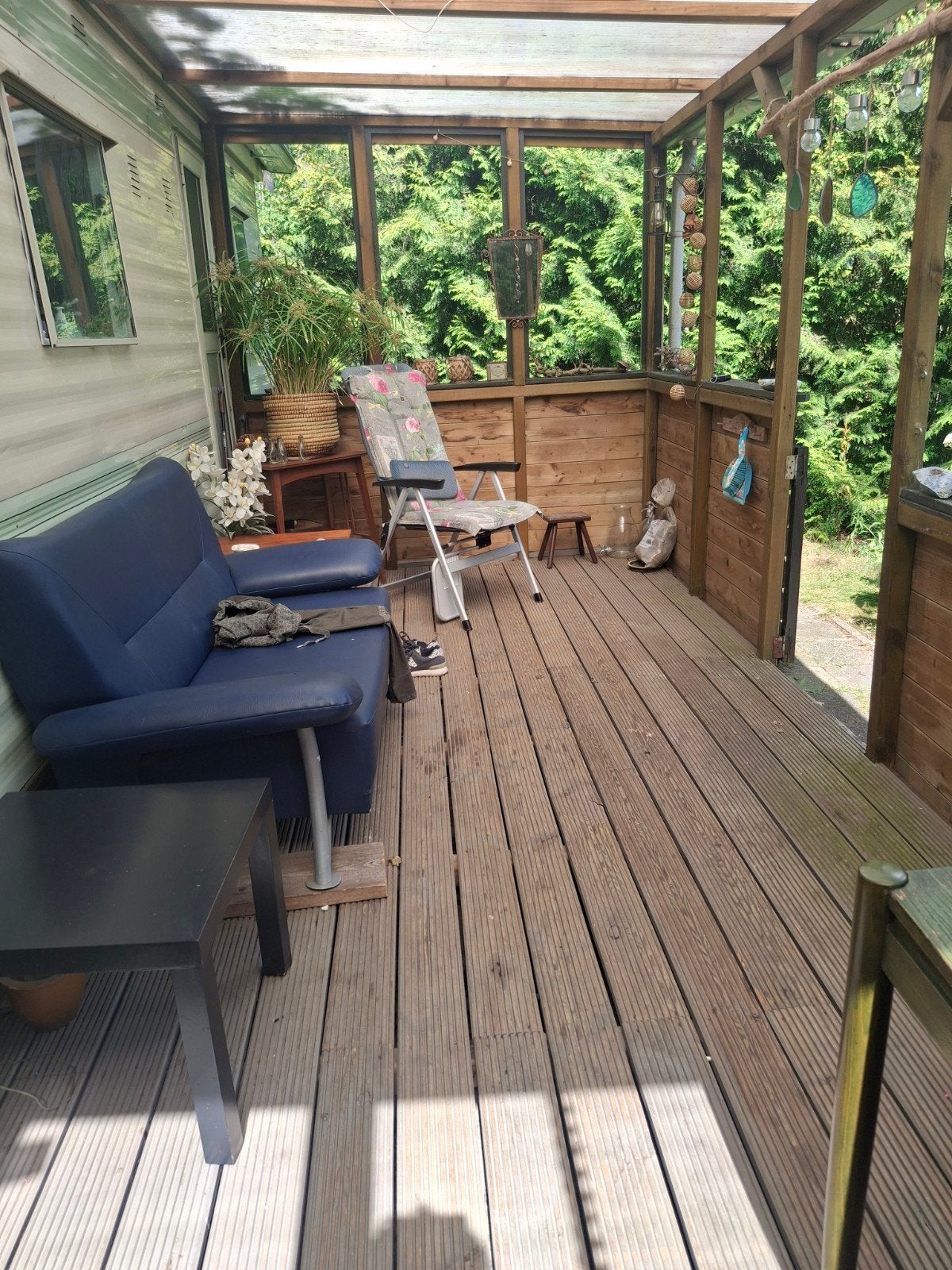 Veranda met plastic dak. In goeie staat., Tuin en Terras, Ophalen