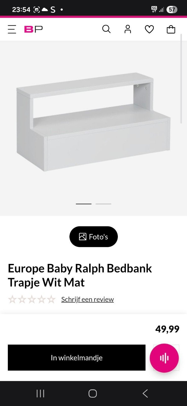Bed trapje wit hout, Ophalen, Gebruikt