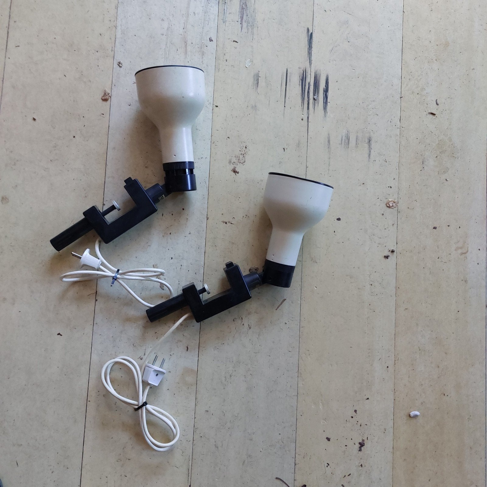 Vintage Klemlampen - Set van 2 Philips 75 watt, Ophalen, Wit, Gebruikt, Vintage