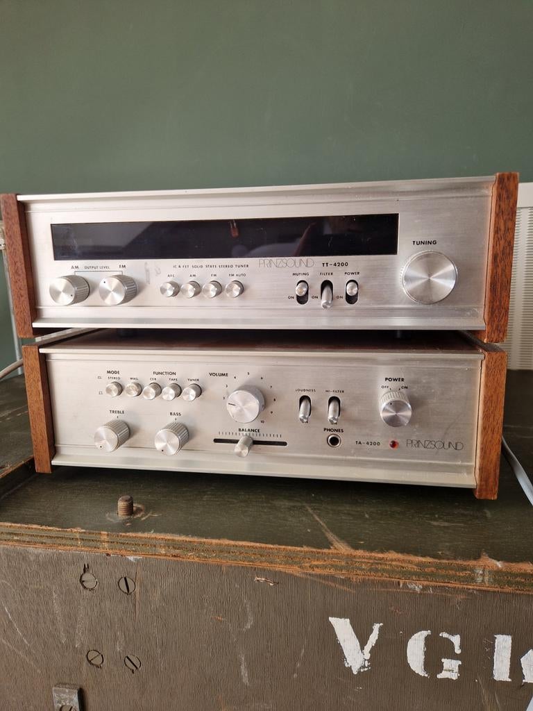 Vintage Prinzsound Versterker TA-8500 & Tuner TR-4200, Overige merken, Gebruikt, Ophalen of Verzenden, Minder dan 60 watt