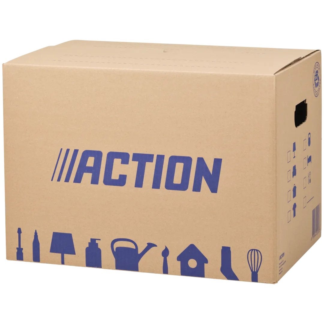 20 verhuisdozen (Action en Praxis), Doe-het-zelf en Verbouw, Kratten en Dozen, Ophalen, 40 tot 60 cm, 50 tot 75 cm, 35 tot 50 cm