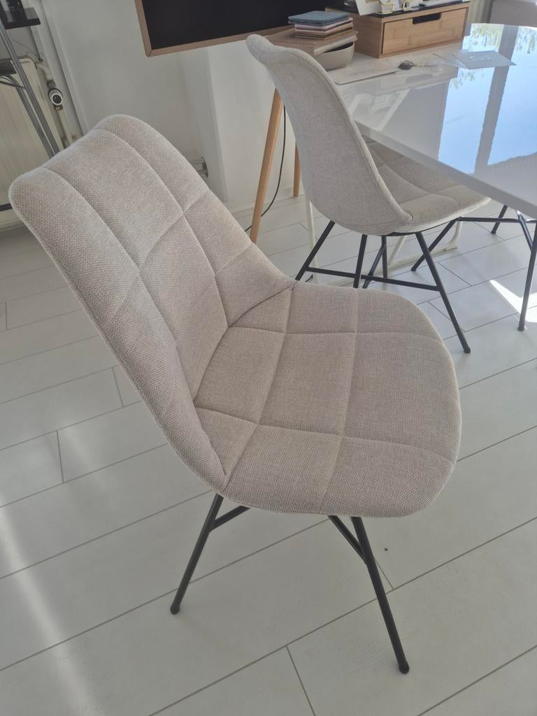Creme eetkamerstoelen - Set van 4, Overige kleuren, Ophalen of Verzenden, Zo goed als nieuw, Modern