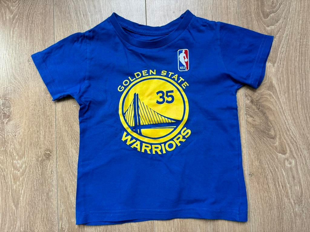 NBA Kevin Durant t-shirt blauw/geel maat 4/104, Ophalen of Verzenden, Gebruikt, Jongen, Shirt of Longsleeve