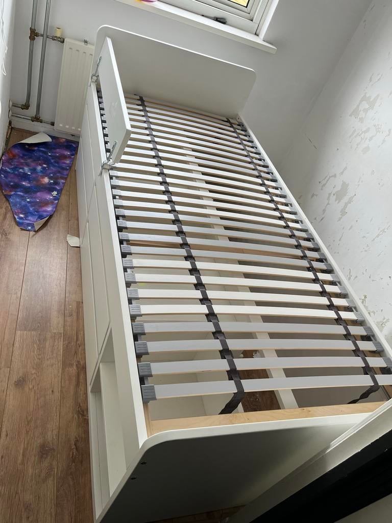 Ikea SLÄKT 1-persoonsbed met opbergruimte, Huis en Inrichting, Ophalen of Verzenden, Zo goed als nieuw