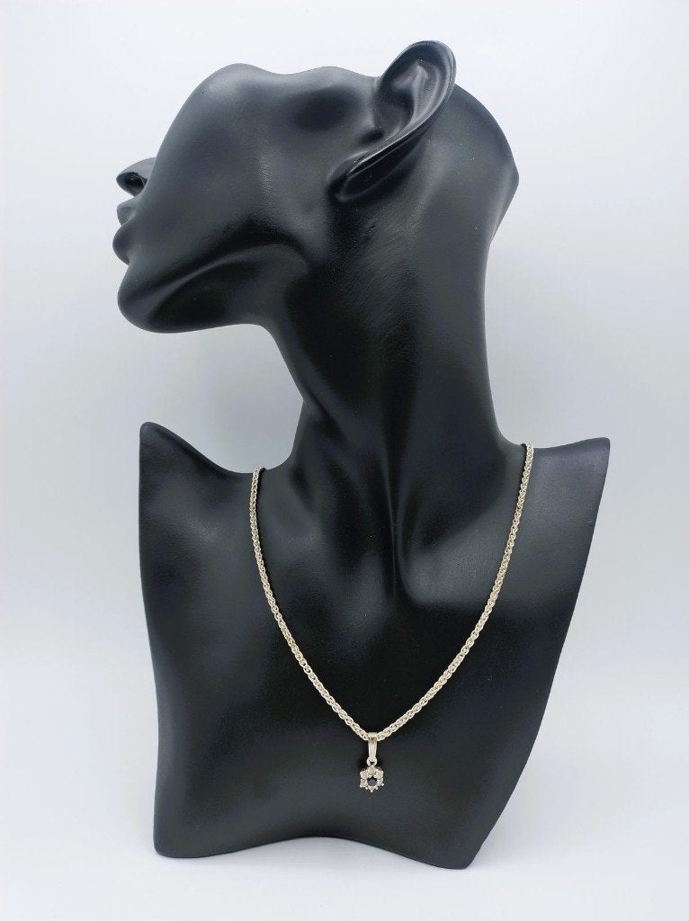 Zilveren koordcollier met hanger, 925, 45,5 cm., Met hanger, Info@zilverwebsite.nl, Verzenden, Zo goed als nieuw