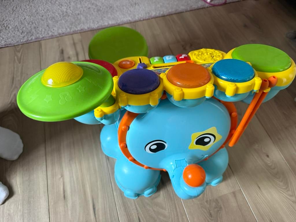 Vtech rock & leer drumstel, Kinderen en Baby's, Ophalen of Verzenden, Zo goed als nieuw, 6 maanden tot 2 jaar