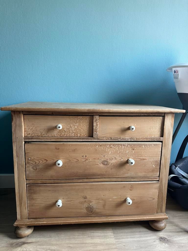 Houten ladekast, Ophalen, 50 tot 100 cm, Zo goed als nieuw, 3 of 4 laden