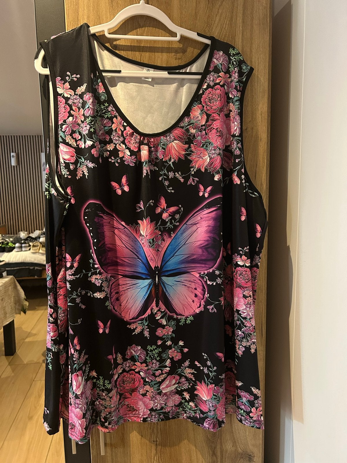 Zwart topje met vlinderprint - Chaos Monkey, Kleding | Dames, T-shirts, Zwart, Maat 46/48 (XL) of groter, Ophalen of Verzenden