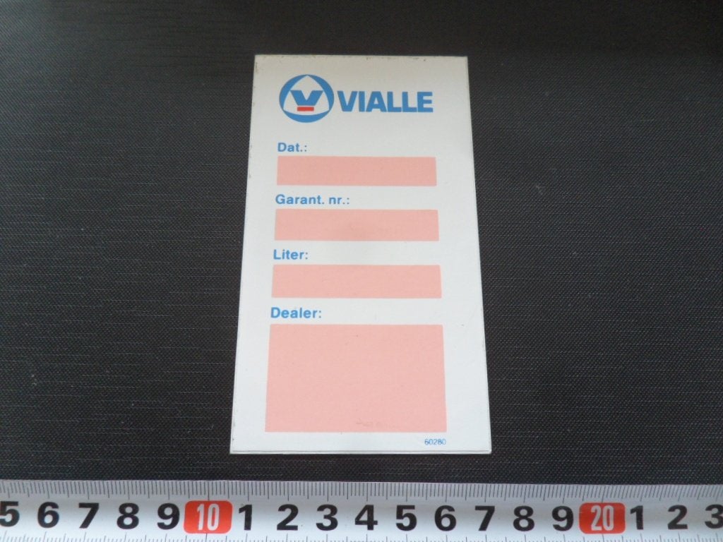 sticker VIALLE autogas datum garantie nr liter dealer, Ophalen, Zo goed als nieuw