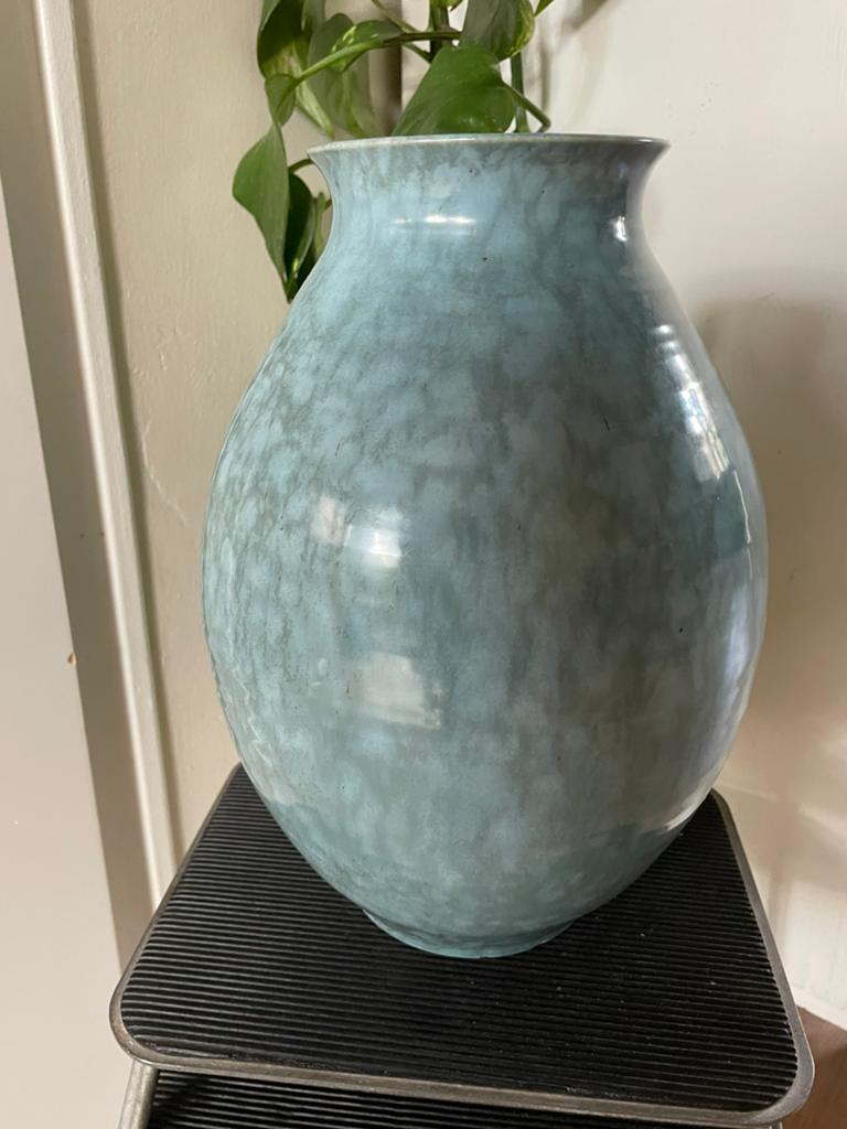 Vintage vaas Wim Visser, Gebruikt, Overige kleuren, Ophalen of Verzenden, Glas