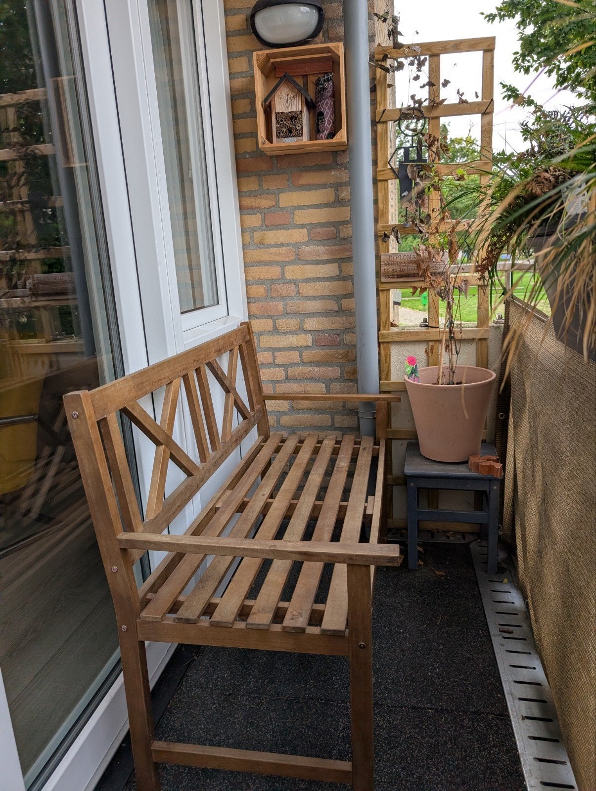 Tuin balkon bank hard hout, Zo goed als nieuw, Bank, Hout, Ophalen