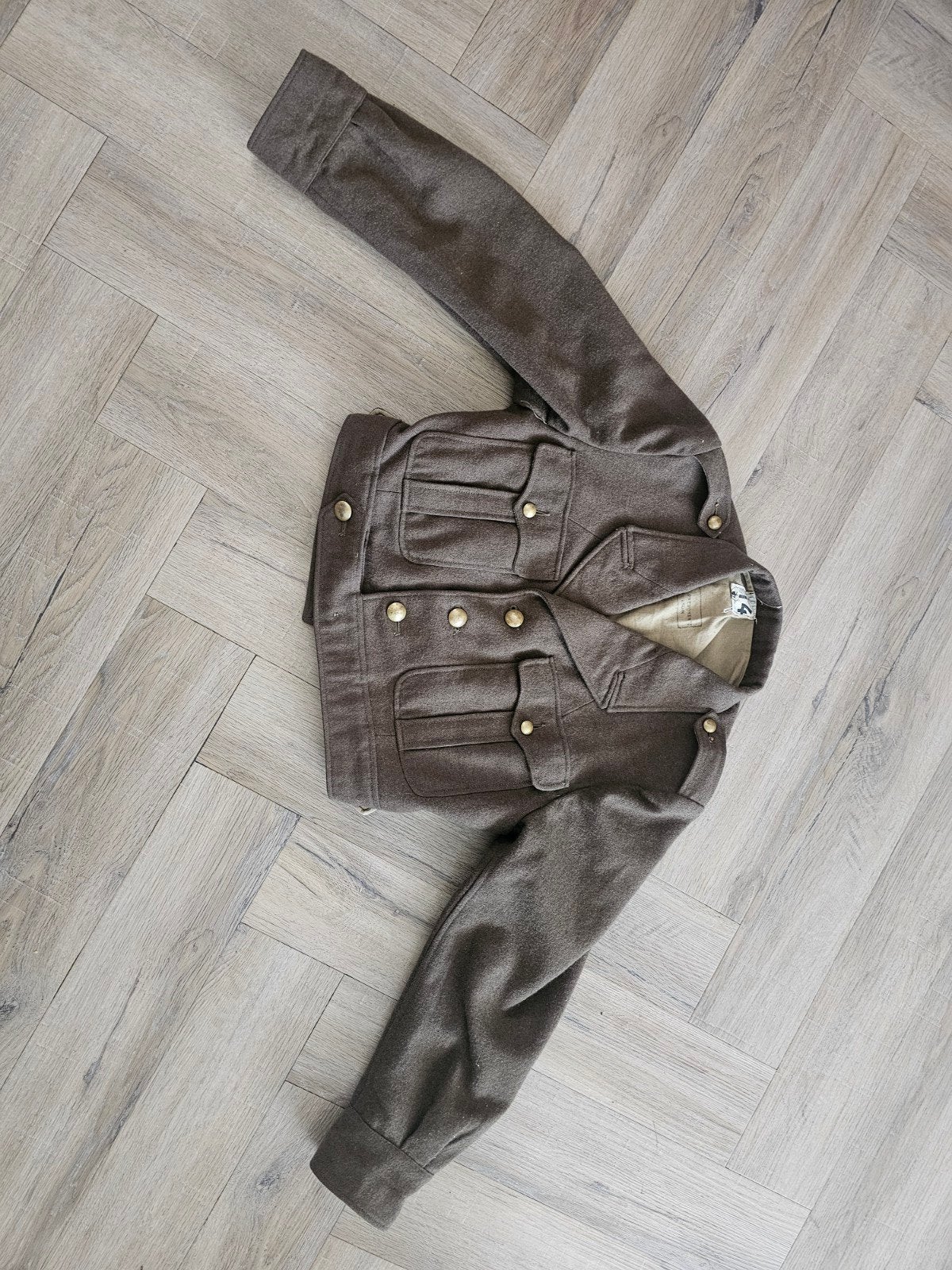 Vintage Militair Uniform Jasje - WOII Stijl, Ophalen of Verzenden, Landmacht, Nederland, Kleding of Schoenen