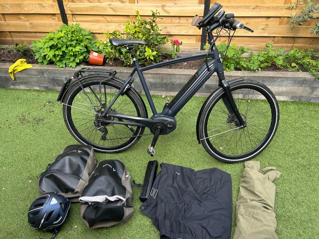 Speed pedelec Cityzen met 2 accu's, helm en regenpak, Gebruikt, 50 km per accu of meer, 55 tot 59 cm, Ophalen