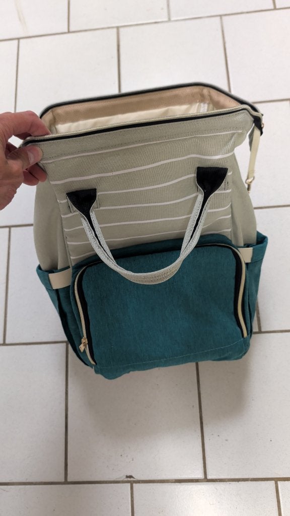 Luiertas / verzorgingsrugzak, Ophalen, Blauw, Zo goed als nieuw, Opvouwbaar