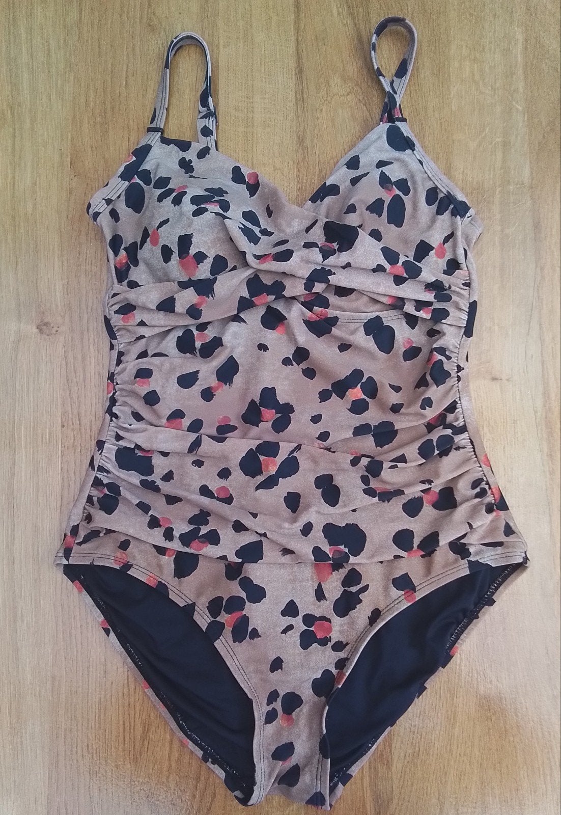 ZGAN, bruin badpak DKNY mt 38 , badpak maat M, print, Ophalen of Verzenden, Zo goed als nieuw, Bruin, Badpak