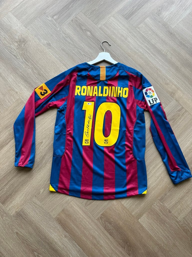 Hand gesigneerd shirt Ronaldinho, met COA Beckett (BAS), Buitenlandse clubs, FC Barcelona, Shirt, Info@nike.com