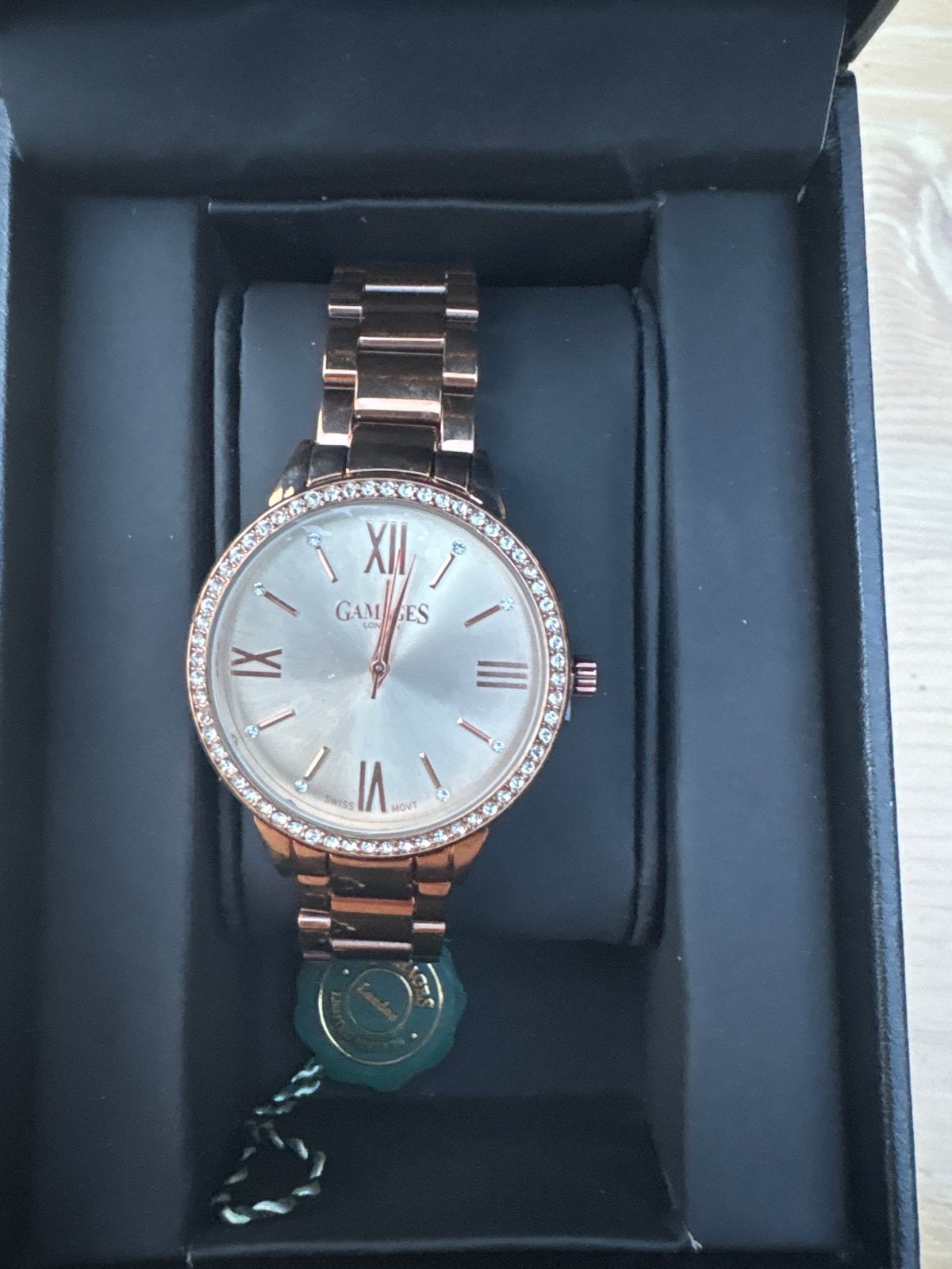 Gamages London Dames Horloge Roségoud met Strass, Overige merken, Staal, Polshorloge, Nieuw
